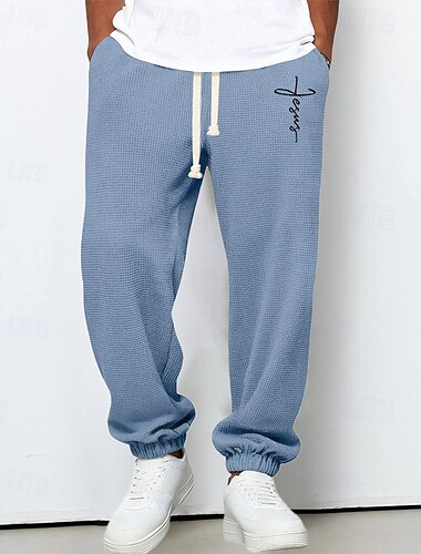  Homme Joggings Pantalon Jogger Pantalons Pantalon gaufré Cordon de serrage Avec Poches Taille Élastique Croix Confort Doux Extérieur Quotidien Fête Mode Style Classique Marron Sapin Noir