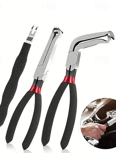  3 יחידות מפריד מחברים חשמליים לרכב מקצועי &סט צבת ניתוק עם זווית של 60 מעלות &עיצוב לסת ישר, כלי להסרת חוטים, דיוק עמיד לחיישני רכב ומחברים