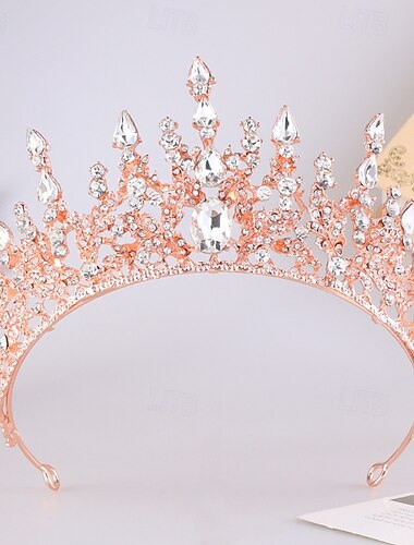  Crown Tiaras Hodepryd Legering Bryllup Bursdag Elegant Årgang Med Rhinsten Krystall Hodeplagg Hodeplagg