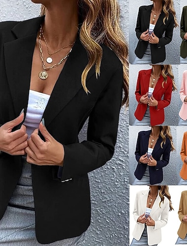  Per donna Completi Confortevole Bottoni Elegante Moda Quotidiano Stile retrò Semplice Formale Vacanza Ufficio Ufficio / Carriera Regolare Bavero classico Vestibilità regolare Manica Lunga Capispalla