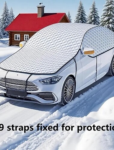  1 stk. kraftig allværs biltrekk med tykkere oxfordduk &passer (passer de fleste SUV-er, lastebiler) - kraftig snø, hagl, regn, støv &- vinteroppbevaringsskjold for kjøretøy, vindtett utendørs bil