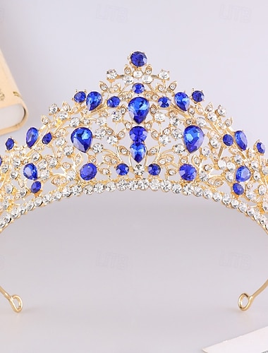  Crown Tiaras Hodepryd Strass Legering Bryllup Bursdag Elegant søt stil Med Rhinsten Hodeplagg Hodeplagg