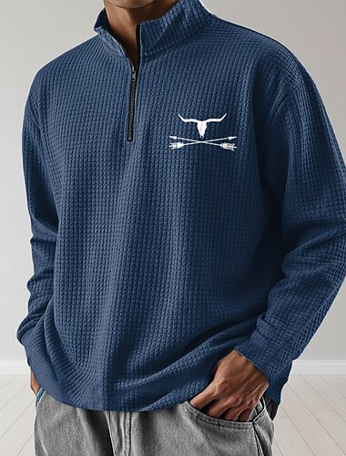  Ανδρικά Αγελάδα Πουλόβερ Καθημερινά Κλασσικό Καθημερινό Δυτικός καουμπόη Όρθιος Γιακάς Τρίμηνο φερμουάρ ΕΞΩΤΕΡΙΚΟΥ ΧΩΡΟΥ Σπίτι Γραφείο Δουλειά Μαύρο Θαλασσί Καφέ Πράσινο Χακί Γκρίζο Κουμπώσου