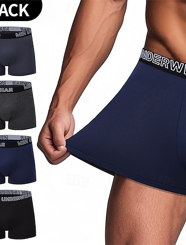 Voor heren 10 stuks Basic slipje Boxer Slip Elastische taille Teryleen Ademend Comfortabel Brieven Meerkleurig