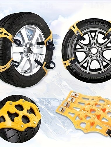  Conjunto de 4 ou 8 correntes de neve para pneus de carro, ideais para neve, lama e lama. São correntes grossas e antiderrapantes para carros, SUVs e caminhões. Portáteis e fáceis de instalar,
