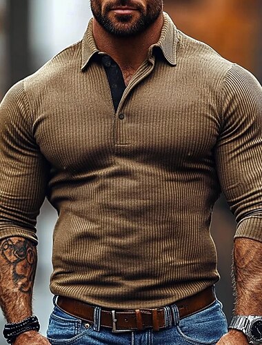  رجالي سهل كم طويل Lapel أساسي الحديث مريح مناسب للعطلات كاجوال / يومي Buttons كل الفصول أبيض كوفي