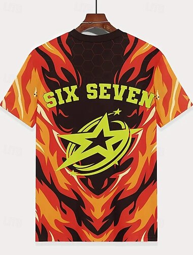  Unisex Gutt 3D Grafisk Morsom slang 67 T skjorte T-skjorte Kortermet 3D-utskrift Sommer Vår Sport Mote Gatemote Barn 4-12 år Crew-hals utendørs Avslappet Daglig Normal