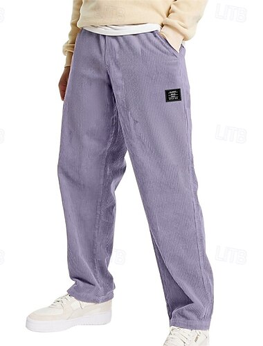  Homme Pantalon de survêtement ample Joggings Pantalons Pantalon en velours côtelé Cordon de serrage Avec Poches Taille Élastique Uni Confort Sport en Plein Air Quotidien Mode Occasionnel Bleu Vert
