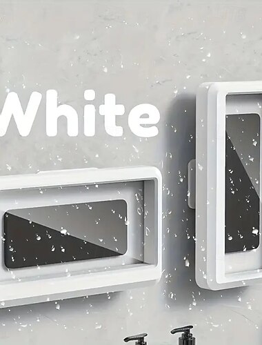  2 Pakke 360-Graders Roterende Vanntett ABS Dusj Telefonholder Tåkefri Transparent Base Ideell Valg Bad og Toalett