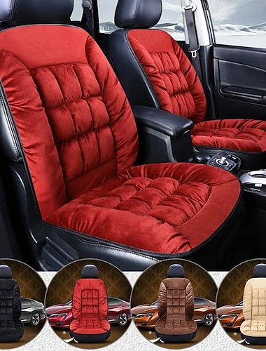  Coprisedile invernale per auto, spesso, in peluche, trapuntato, morbido, confortevole, caldo, cuscino per auto, universale, accessori per auto, cuscino per sedile anteriore
