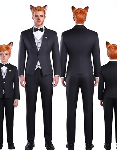  Djurdetektiv röd räv Rävofficer Finkostym Kostymer och kavajer Karnevalsdräkt Cosplay kostym for Pojkar Vuxen Barn Halloween Karnival Fest Prestanda