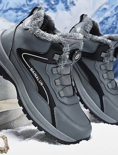  scarpe da ginnastica invernali grigie da uomo: isolate e di supporto, ideali per le giornate invernali attive, le escursioni e gli sport all'aria aperta