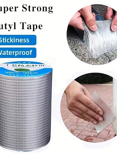  סרט איטום בוטיל אטום למים באורך 5 מטר למניעת דליפות, תיקון רב תכליתי של חלונות וגגות מתכת, מתאים לגגות, סדקים בקירות, הברקות, תיקון דליפות מרזבים