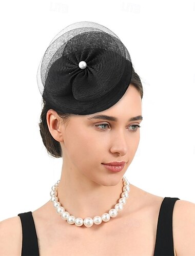  Stroik Tkanina Kapelusz Fedora Ślub Herbaciane przyjęcie Wyścigi konne koktajl Elegancja Zabytkowe Z Sztuczna perła Tiul Winieta Nakrycia Głowy
