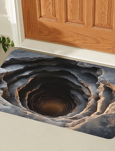  Visuelles Design Fußmatte Visuelle Falle Fußmatte Rutschfest für Eingangsbereich Badezimmer Flur Innen Außen Diatomaceous Earth Schnell trocknend Absorbierend 20 x 31 Zoll