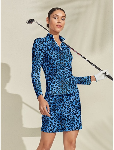 Per donna Polo da golf Blu Manica Lunga Top Abbigliamento da golf da donna Abbigliamento Abiti Abbigliamento