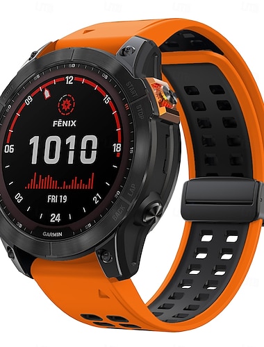  Cinturino per smartwatch in silicone Quickfit da 22 mm e 26 mm per Garmin Fenix 7x, 7 Solar, 6x, 6 Pro, 5, 5x Plus, 3, 3 ore, Epix