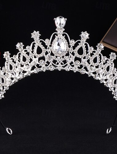  Crown Tiaras Hodepryd Legering Bryllup Bursdag søt stil Skinnende Med Rhinsten Krystall Hodeplagg Hodeplagg