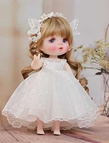  Фантазийная принцесса BJD кукла высотой 10 дюймов артикулированная фея Кукла Красиво одета в белое платье Идеальный подарок для коллекционеров кукол Подарок на Рождество