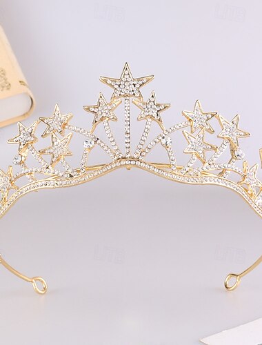  Crown Tiaras Hodepryd Legering Bryllup Bursdag søt stil Klassisk Med Rhinsten Hodeplagg Hodeplagg
