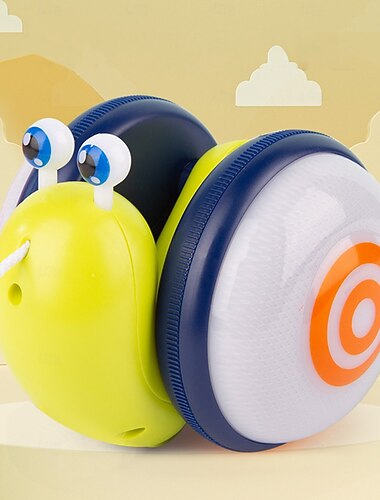  لعبة الحلزون الكرتوني الزاحف للأطفال مع إضاءة وموسيقى، ألعاب تفاعلية للأطفال، لعبة متحركة ممتعة للأطفال