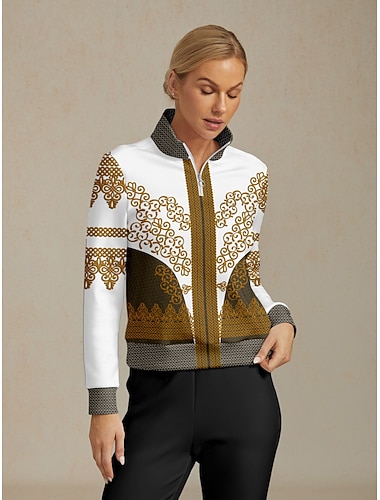  Mulheres Moletom Marron Manga Longa Blusas Roupas femininas de golfe, roupas, roupas, roupas