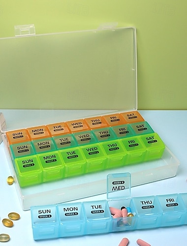  grande organizer mensile per pillole, organizer per 28 giorni, scomparti extra grandi, portapillole antipolvere per 4 settimane, promemoria per farmaci, contenitore da viaggio portatile