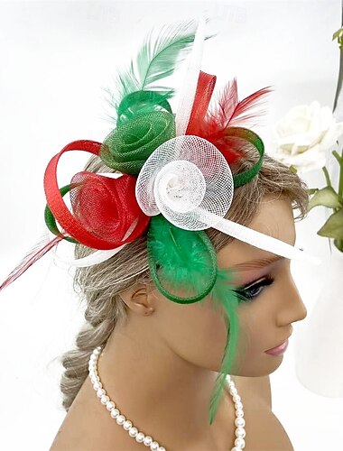 Čelenka Peří 30. léta Svatební Vánoce Večerní oslava Čajový dýchánek Dostih Elegantní Vinobraní S Peří Přílba Pokrývky Hlavy