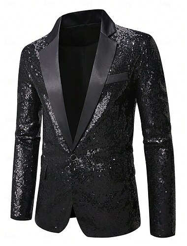  Disco Années 1980 Smoking Queue-de-pie Grande taille Manches longues Disco Paillettes Déguisement Homme Costume de Carnaval Mascarade Club Défilé de la Fierté Mois des Fiertés Adulte Manteau Automne