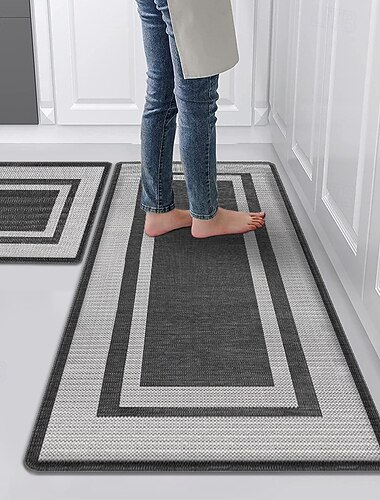  廊下用ランナーラグ、キッチン用模造ロングフロアマット、玄関ランナー、オイル吸収性、滑り止め、耐久性のあるカーペット、キッチン用、耐油性、家庭用装飾ラグ