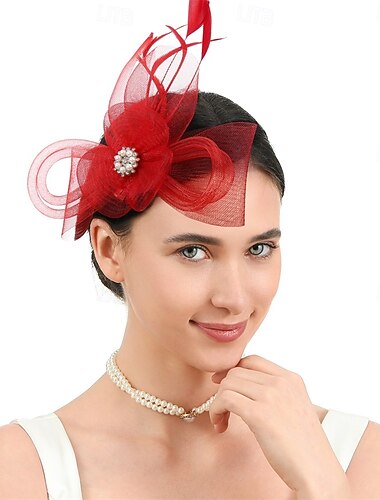  Čelenka Látka Peří 30. léta Svatební Čajový dýchánek Dostih koktejl Elegantní Vinobraní S Peří Přílba Pokrývky Hlavy