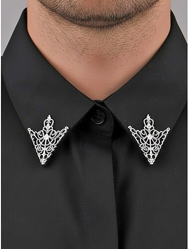  Herrebrosje med halsbånd i legering – elegant vintagedesign med krystalldetaljer, tilgjengelig i flere farger, perfekt for formelle arrangementer og forretningsantrekk