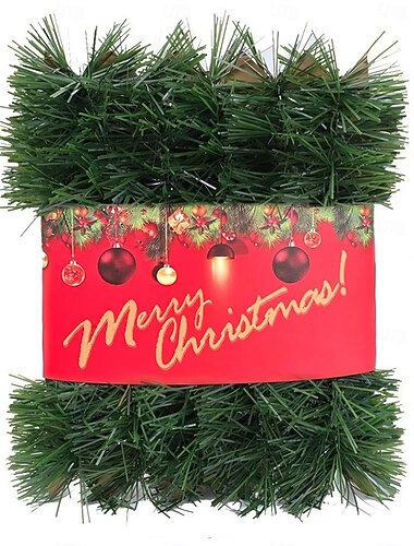  Kerstkrans 10m/33ft kunstmatige groenblijvende krans, zachte groene kransset voor doe-het-zelf kerstdecoratie, niet-verlichte binnen- en buitenkransen voor