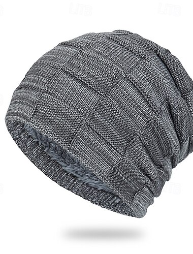  Férfi Uniszex Sapka Téli kalapok Sapkák Kötött sapka Winter Beanie Fekete Bor Poliészter Kötött Légáteresztő Kényelmes Hétköznapi viselet Alkalmi Egyszínű / Sima szín Meleg