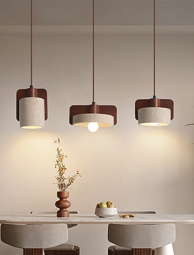  Luminária pendente estilo japonês wabi-sabi, lustre nórdico de mármore, cúpula de pedra natural, luminária de teto simples para sala de jantar, mesa de cabeceira, cozinha, ilha, corredor