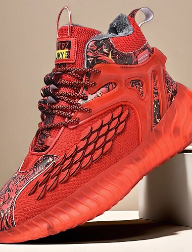  Pánské Tenisky Vánoční boty Flísová podšívka Běh Chůze Na běžné nošení Úplet Pohodlné Protiskluzové Prodyšné Kotníčkové Šněrování Černá Bílá Červená Léto Jaro Podzim