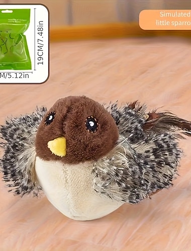  猫のおもちゃ、ペットのおもちゃを含む、自己上昇模造鳥の鳴き声のぬいぐるみ