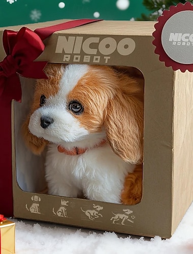  Ideale Weihnachtsgeschenke für Enkelkinder Jungen und Mädchen Roboterdog mein realistischer Roboterwelpe interaktives Spielzeug das geht bellt mit dem Schwanz wedelt realistisches robotisches