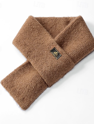  Per uomo Sciarpa rettangolare All'aperto Abbigliamento Quotidiano Casual Nero Marrone Sciarpa Tinta unica