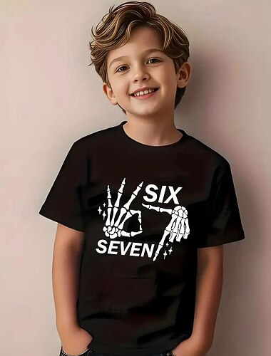  Jul Unisex Gutt 3D Grafisk Morsom slang 67 T skjorte T-skjorte Kortermet 3D-utskrift Sommer Vår Sport Mote Gatemote Barn 4-12 år Crew-hals utendørs Avslappet Daglig Normal
