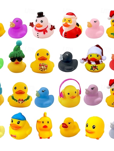  Calendario dell'Avvento Regali per Calze 2025 Anatroccoli di Gomma 24 Giorni Sorprese Regalo di Natale Regalo per Bambini Bambini Ragazzi Ragazze Conto alla rovescia Natalizio Regalo per Bambini