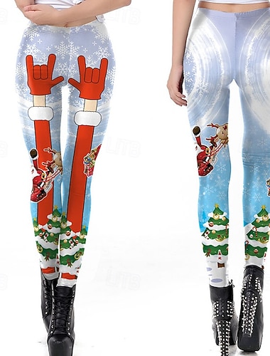  Άγιος Βασίλης Ξωτικό Παντελόνια Κολάν Γυναικεία Χριστούγεννα Καθημερινάρούχα Ενήλικες Χριστούγεννα Μασκάρεμα παραμονή Χριστουγέννων Χριστούγεννα Πάρτι Παντελόνια