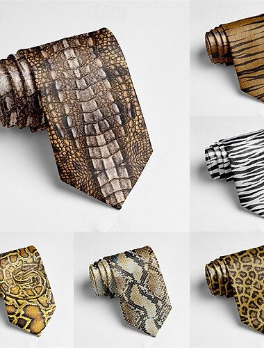  Per uomo Cravatte Moda Classico Moderno Contemporaneo Pelle di serpente A Motivi Ricevimento di matrimonio Abbigliamento quotidiano