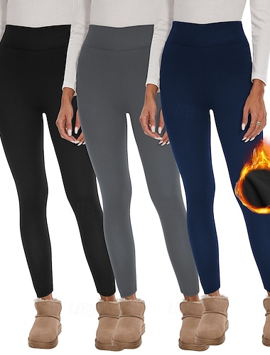  Mulheres Calças de lã Leggings Férias Moda Roupa de rua Comprimento total Cintura Alta Tecido Corte alto Confortável Macio Com Stretch Férias Casa Rua Vinho Azul marinho Preto Cinzento Primavera