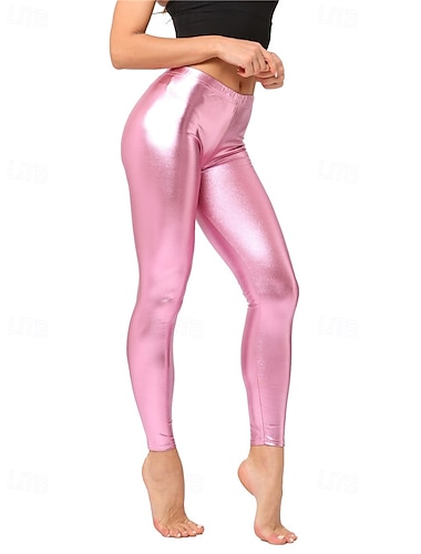  Mujer Polainas Moda Ropa de calle Longitud total Media cintura Plano Bolsillo Cintura elástica Cómodo Alta elasticidad Diario Exterior Vacaciones Azul Piscina Rosa Rojo Verde Trébol Otoño Invierno