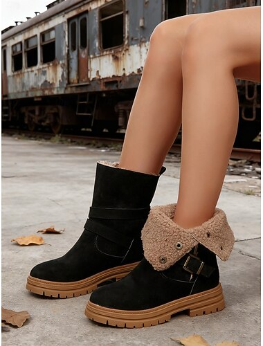  Naisten tummanruskeat, eristetyt talvikengät tekoturkisreunuksella – lämpimät ja toiminnalliset saappaat talviaktiviteetteihin, lumipäiviin ja ulkoiluun