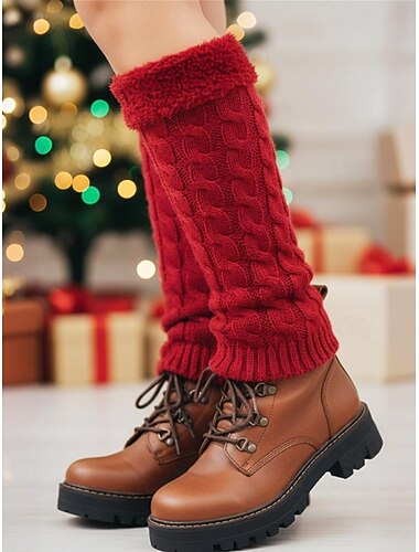  Γυναικεία χριστουγεννιάτικα πλεκτά μπατζάκια, διαθέσιμα σε πολλά χρώματα, άνετα και κομψά, ιδανικά για χειμερινή μόδα και χριστουγεννιάτικα δώρα