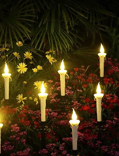  4/6 stk utendørs solcelledrevet spøkelseslys julelys LED hagelys hjem terrasse plen landskapslys jul bryllup utendørs sti camping atmosfære vanntett dekorasjon