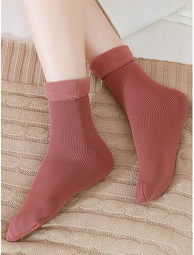  גרביים תרמיות מעובה לנשים - סט של 4 זוגות, רכות וחמות, מושלמות לחורף, מזג אוויר קר ומתנות לחג