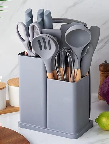  19-osainen kokkikeittiövälinesetti silikonikeittiövälinesetti